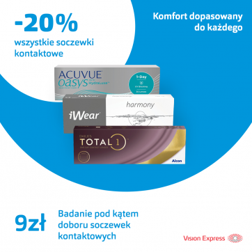 20% na wszystkie soczewki kontaktowe
